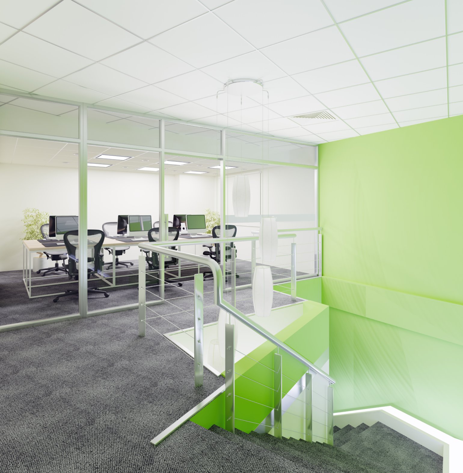 Modern office interior representing successful occupancy management and corporate migration in South Florida.